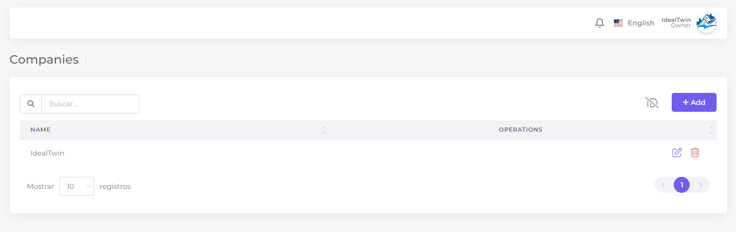 Company list page